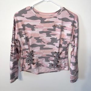 Justice Girls Beautiful Pink Military Sweater